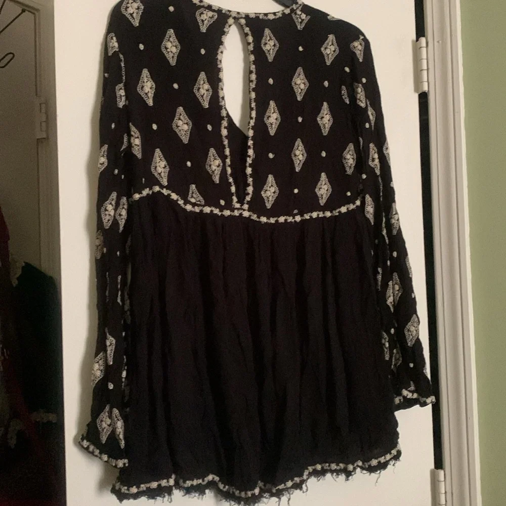 ❤️Black sz Small free people flowy top/very mini dress - Picture 5 of 6